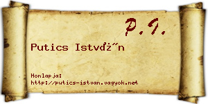 Putics István névjegykártya